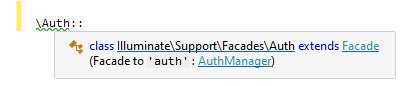 php visual studio facade tooltip